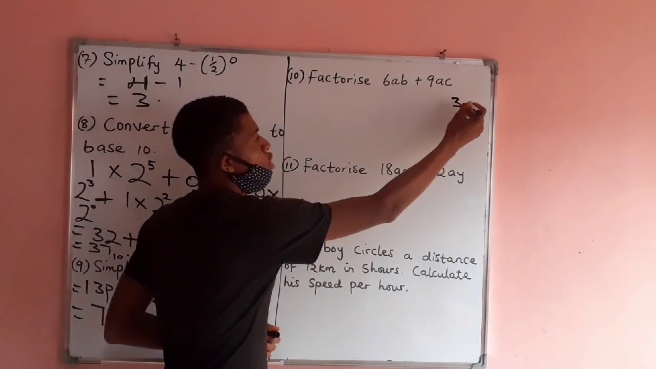 Junior Secondary Certificate Examination Mathematics questions and answers