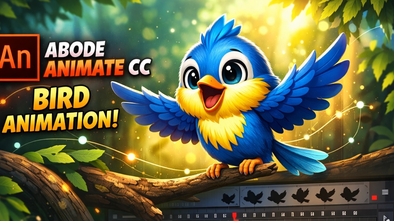 Flying Bird Animation | Adobe Animate CC  | 2d animation in Hindi