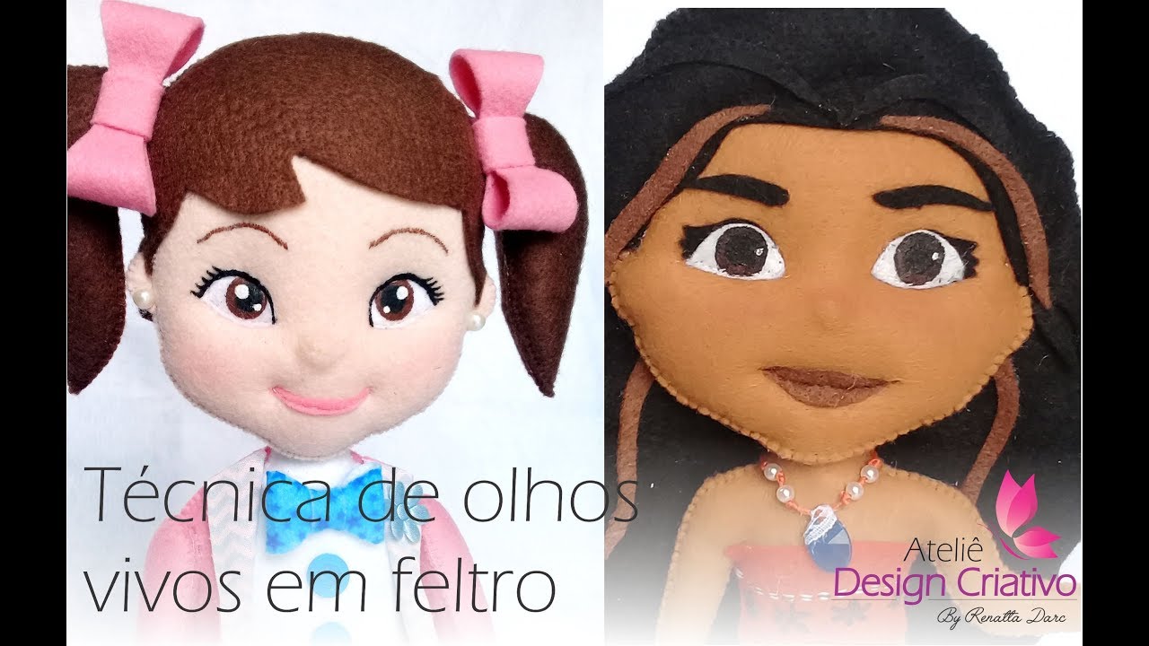 Técnica de olhos vivos em feltro