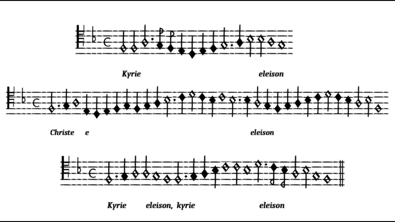 Canon with Diminutions (upper fifth) - Kyrie eleison, Christe eleison, Kyrie eleison. IMPROVISATION.