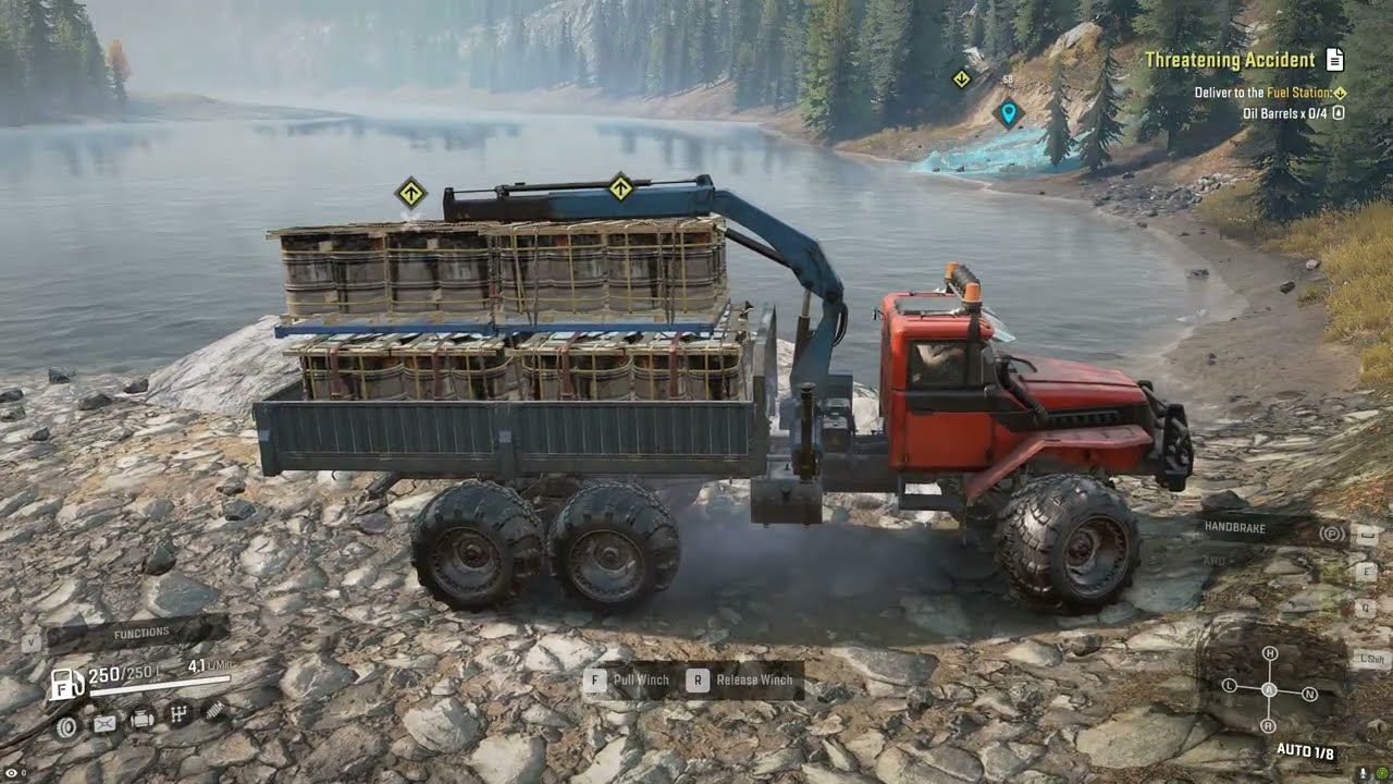 Snowrunner(Black River)Threatening Accident/LostTrailer/Find The AntennaTower/The Long Way #4KGaming