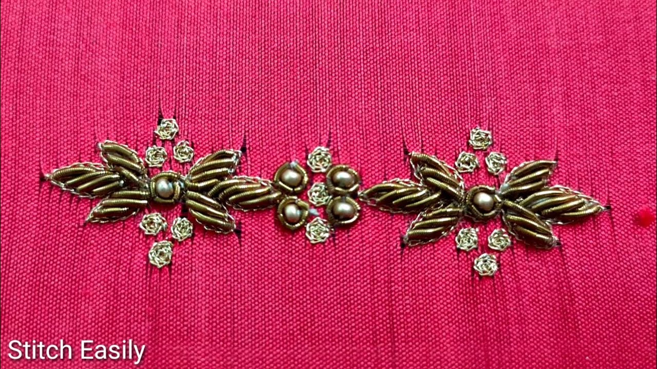 Simple And Easy Zardosi Embroidery Work | Zardosi Embroidery Design