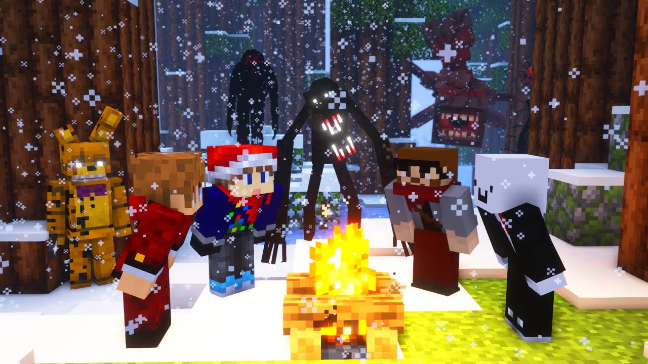 4 Idiots Survive Christmas Horror Minecraft!