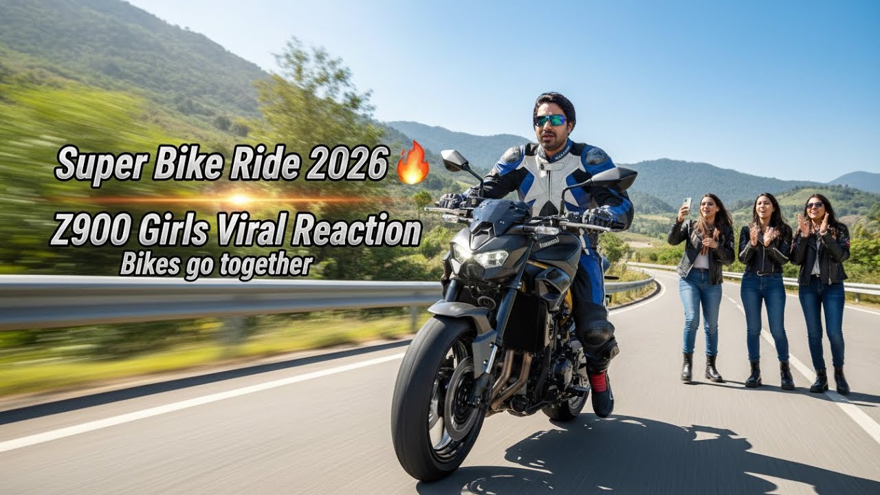 Kawasaki Z900 Rider With All Super Bikes 😱 | Girls Crazy Reaction 🔥