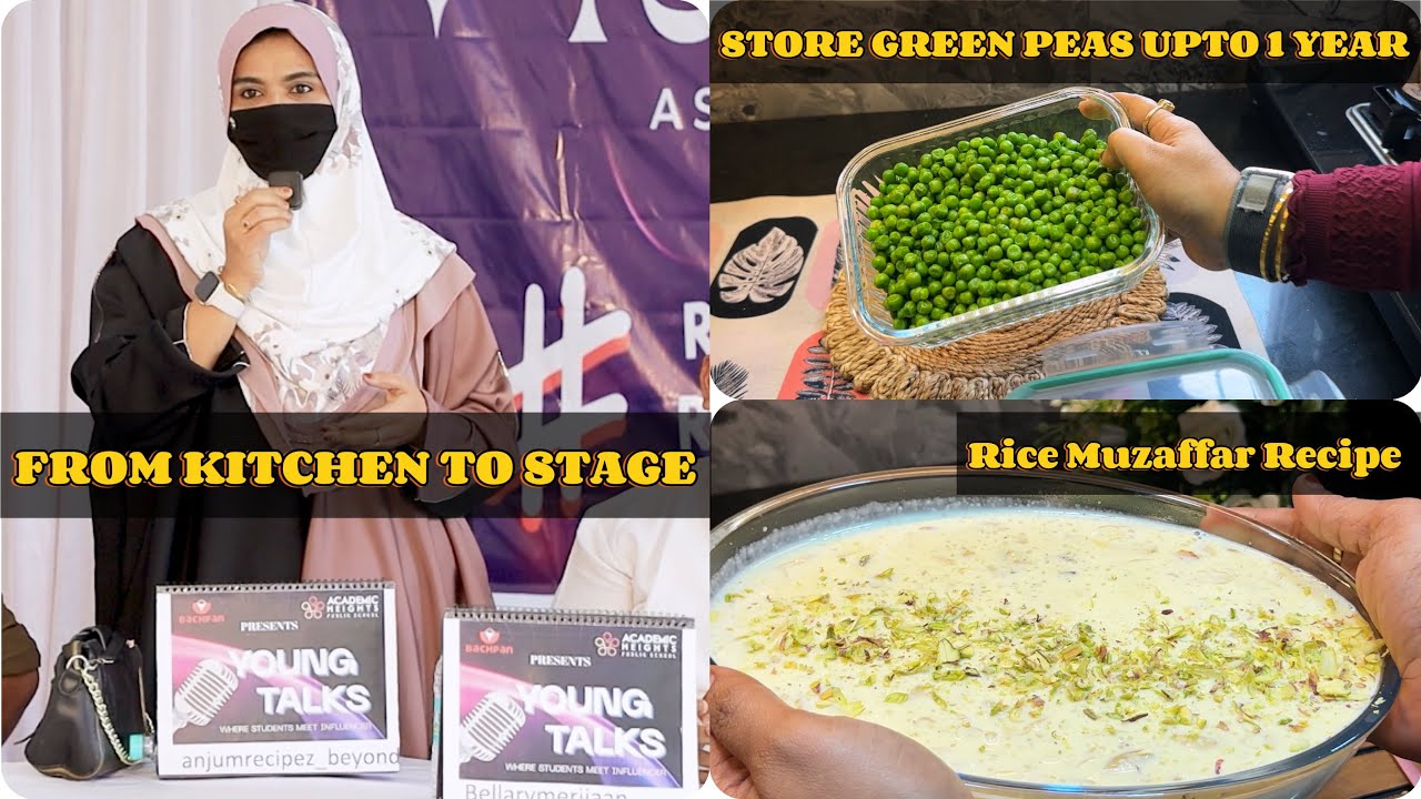 FROM KITCHEN TO STAGE 💫STORE GREEN PEAS UPTO 1 YEAR ✅RICE MUZAFFAR RECIPE 😍 #ramzanvlogs 
