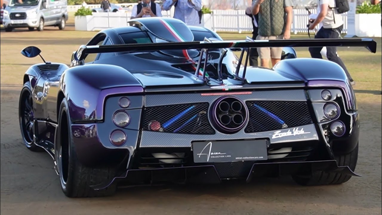 Hypercars and Supercars leaving salon prive at Blenheim palace 