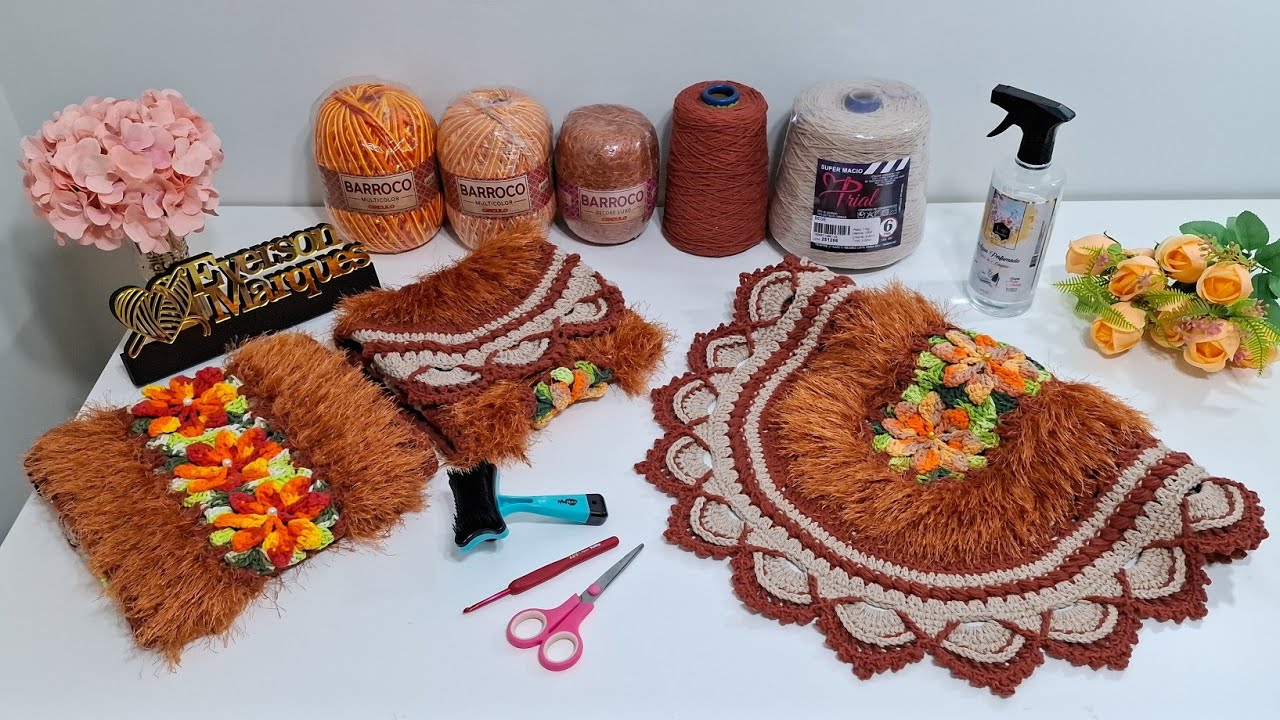 📢 PRODUÇÃO MARAVILHOSA COM APENAS UM CONE DE FIO PELUDINHO. 🥰 VEM CONFERIR ESSAS LINDEZAS. 🤎😍 #vlog