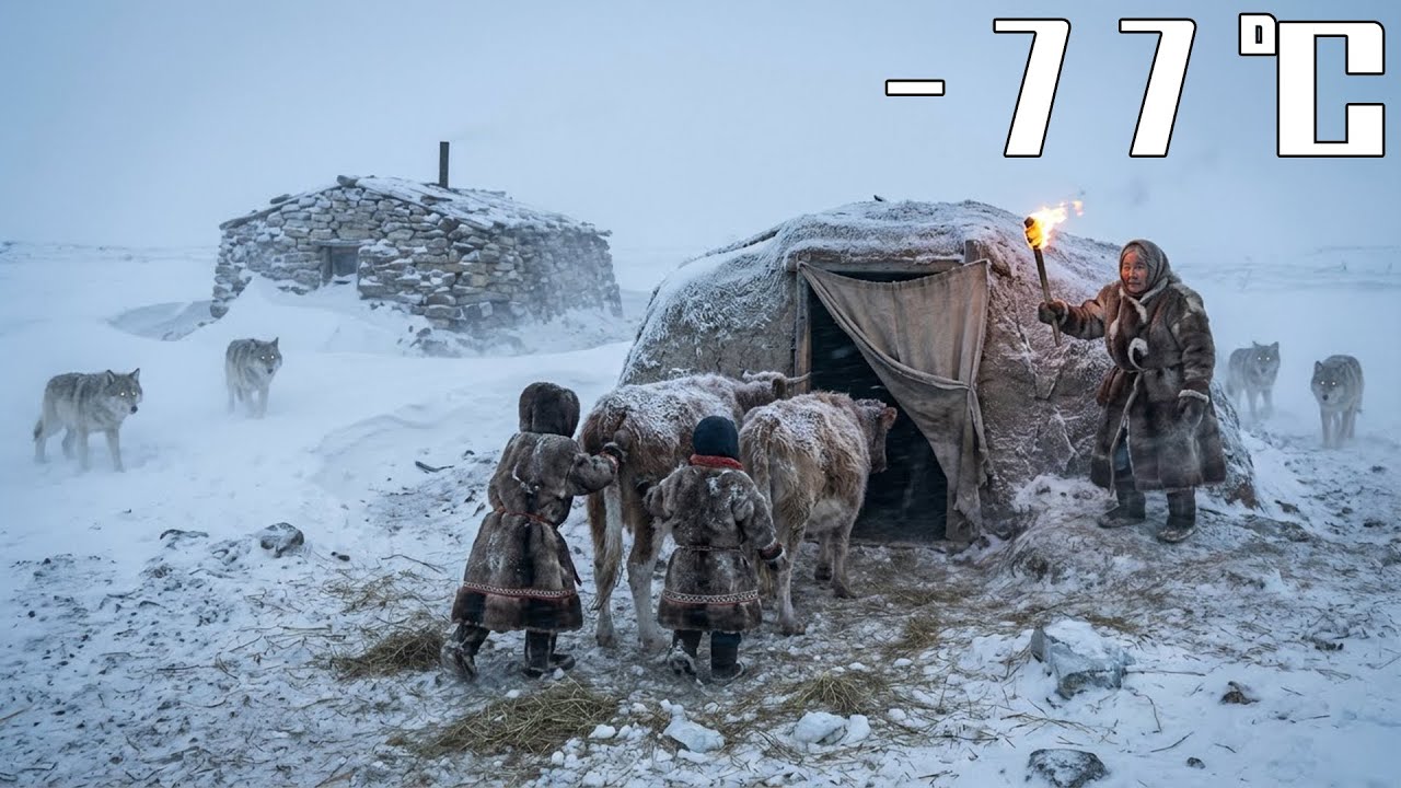 –77°C Blizzard: 91-Year-Old Grandma & Two Kids Lead Cows into an Earthen Refuge, Torch-Off vs Wolves