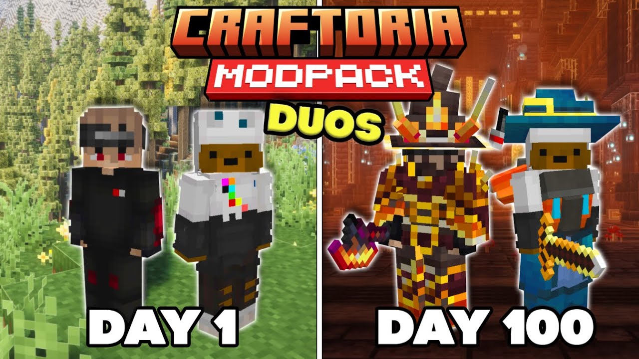We Survived 100 Days in CRAFTORIA [Full Movie]