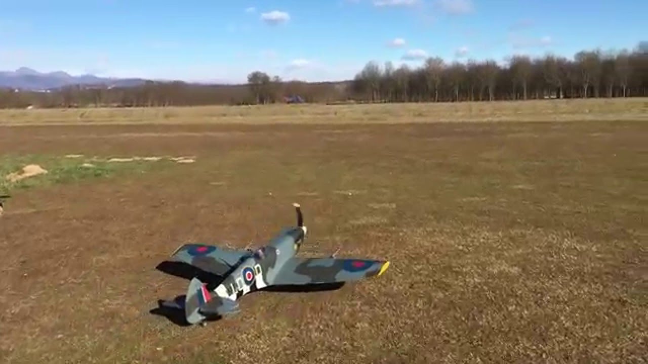 Hangar 9 Spitfire 30 cc saito 220 gas converted