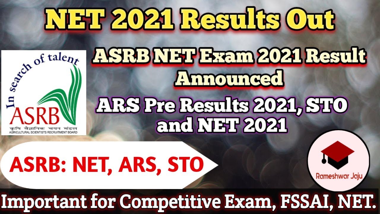 ASRB NET 2021 Results | ARS Pre Cut Off 2021 | NET 2021 Results Out | STO ASRB | @RameshwarJaju