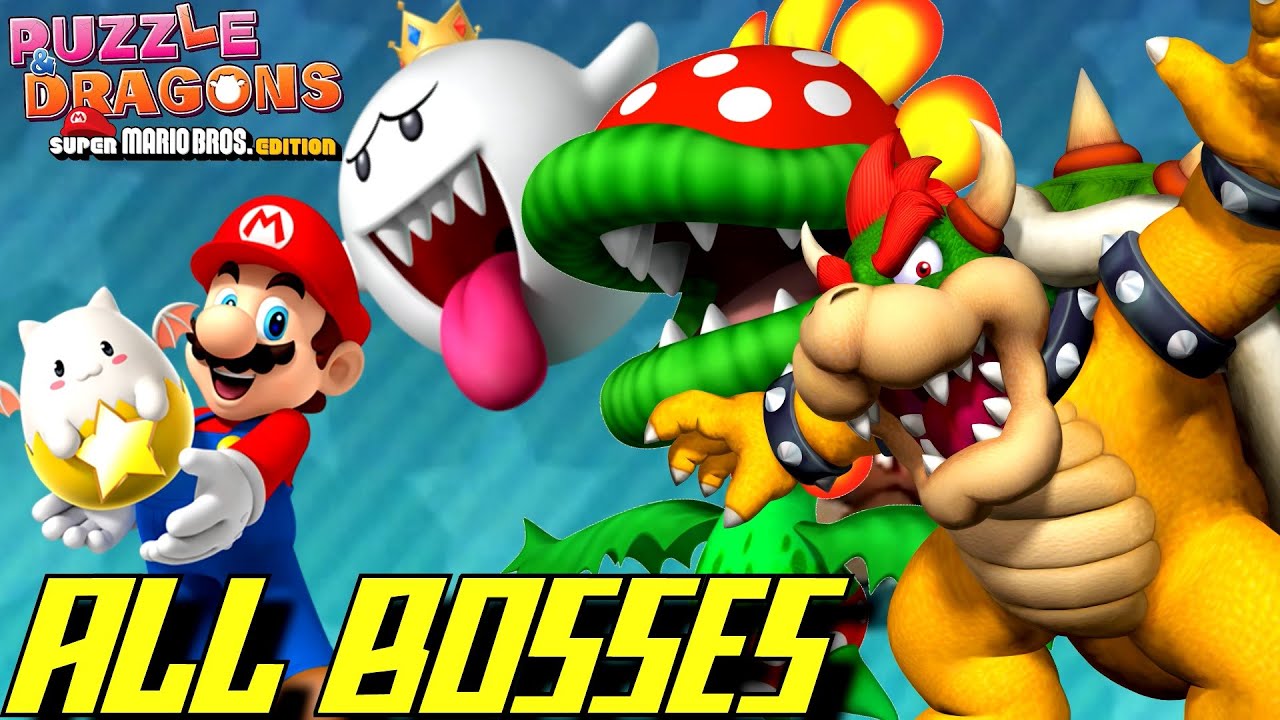 Puzzle & Dragons: Super Mario Bros. Edition - All Bosses