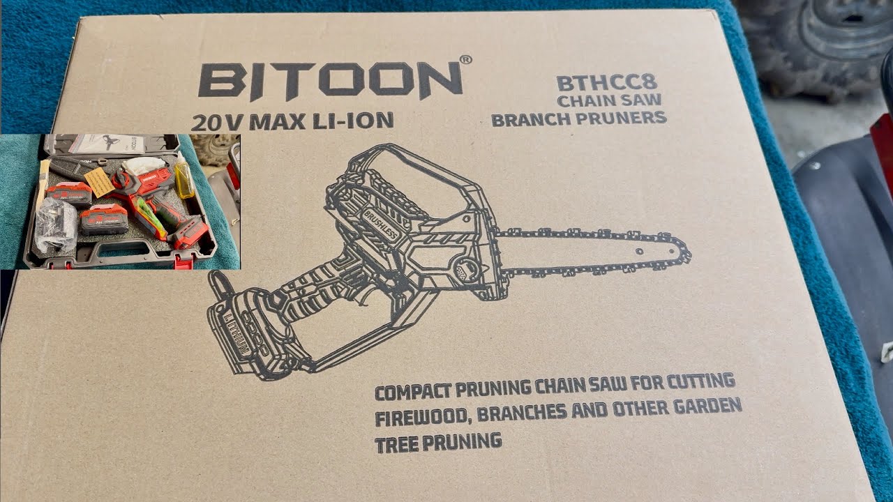 Bitoon 20v battery powered, mini chainsaw review.