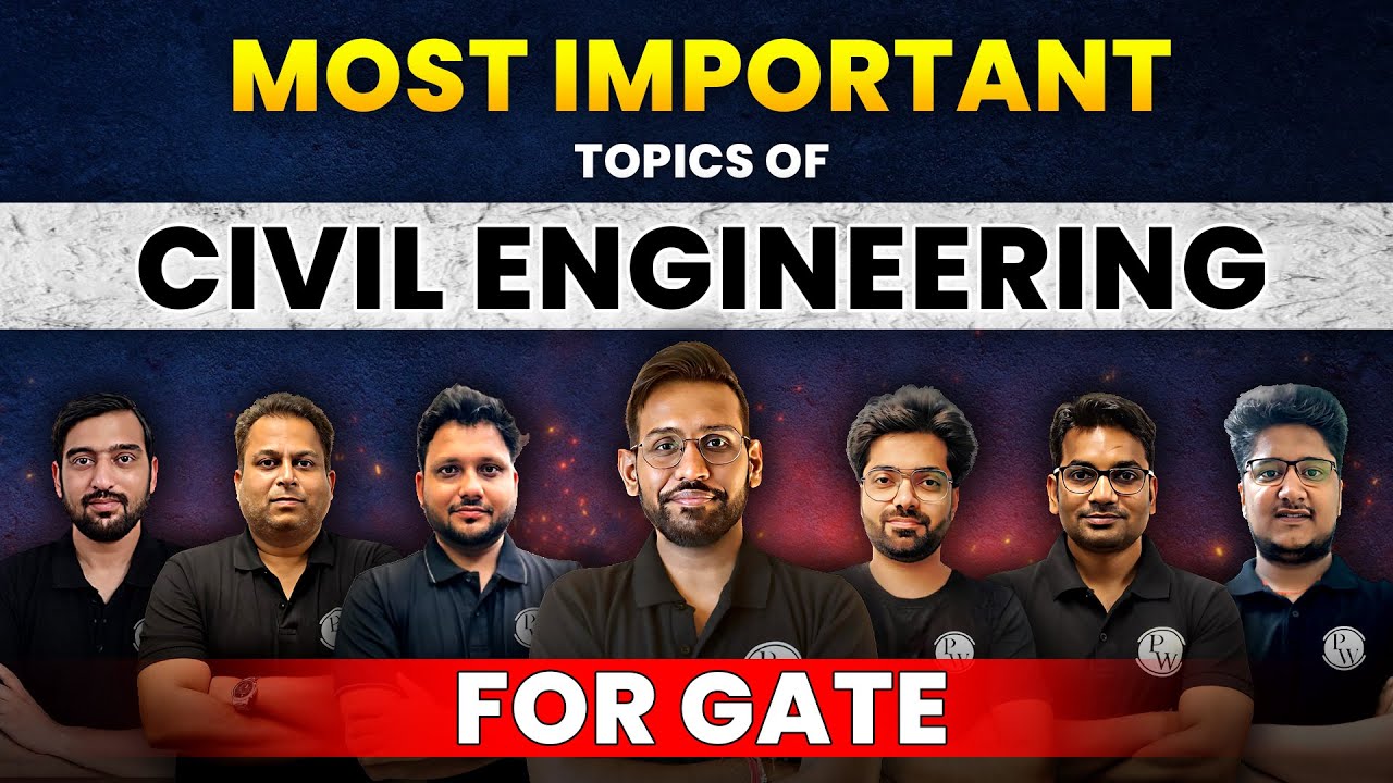 Most Important Topics Of CIVIL ENGINEERING For GATE 🔥
