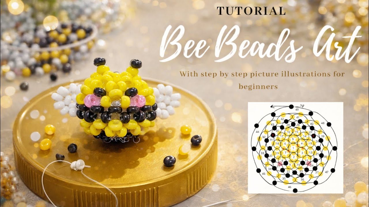 Tutorial how to make a Beaded Bee 🐝 Mini amigurumi
