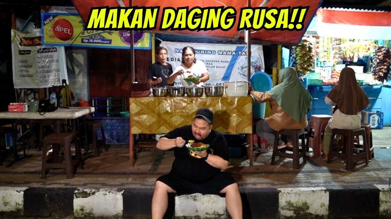NEX CARLOS NEKAT MAKAN DAGING RUSA DI PINGGIR JALAN!!