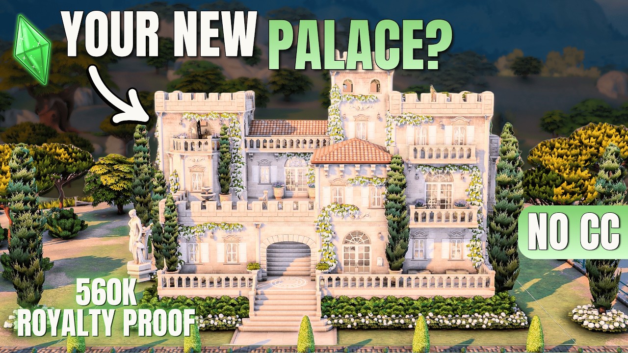 The Sims 4 | Mediterranean Tartosa Palace 🍋 Small Royal Estate (Speed Build)