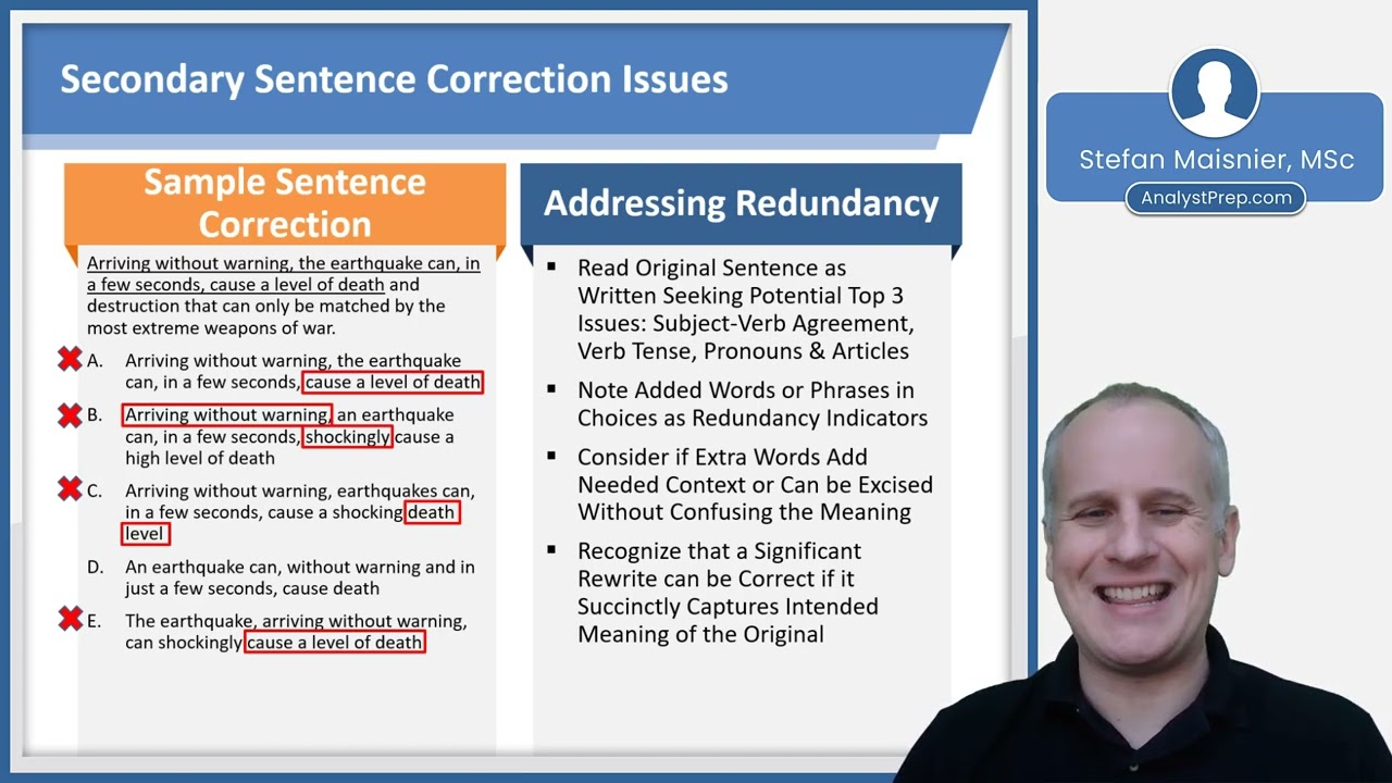 Sentence Correction Secondary Issues (Executive Assessment Course for MBA Program Applications)
