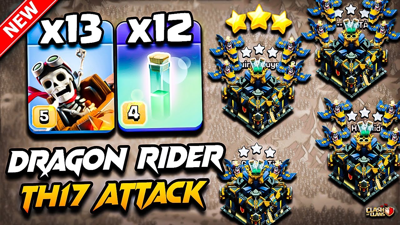 Best TH17 Attack Strategy With DRAGON RIDER (Town Hall 17) | Th17 DRAGON RIDER Attack With RC CHARGE