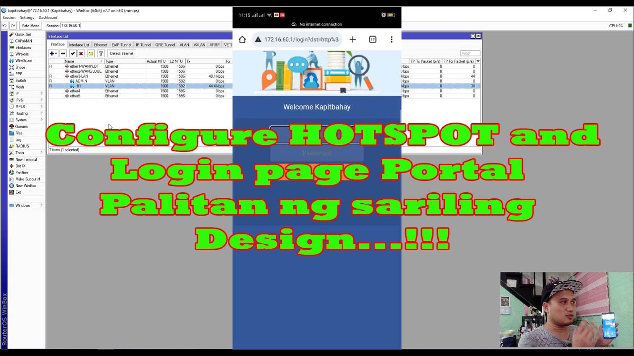 HOME LAB NETWORK : Mikrotik Wifi HOTSPOT setup and CAPTIVE portal Login Page customized...