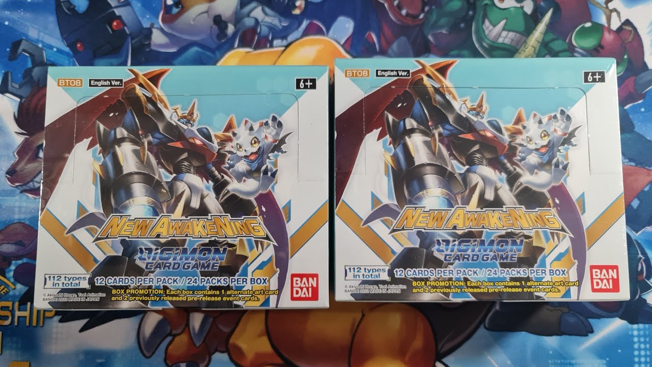 Digimon Card Game BT08 New Awakening English Booster Box Opening