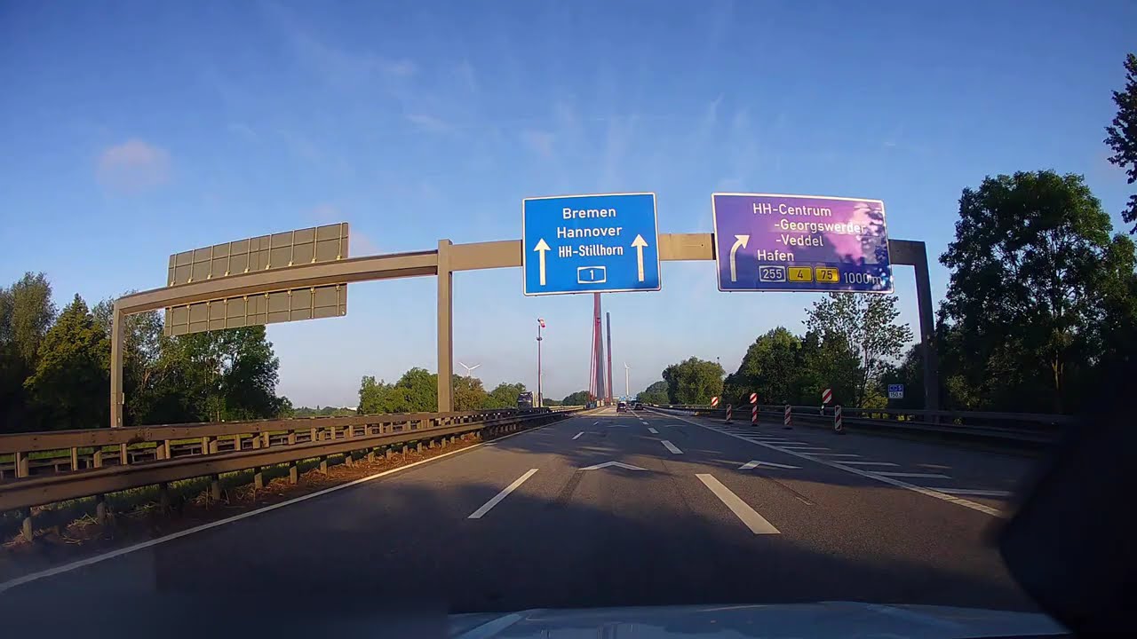Relaxed morning drive on the german 