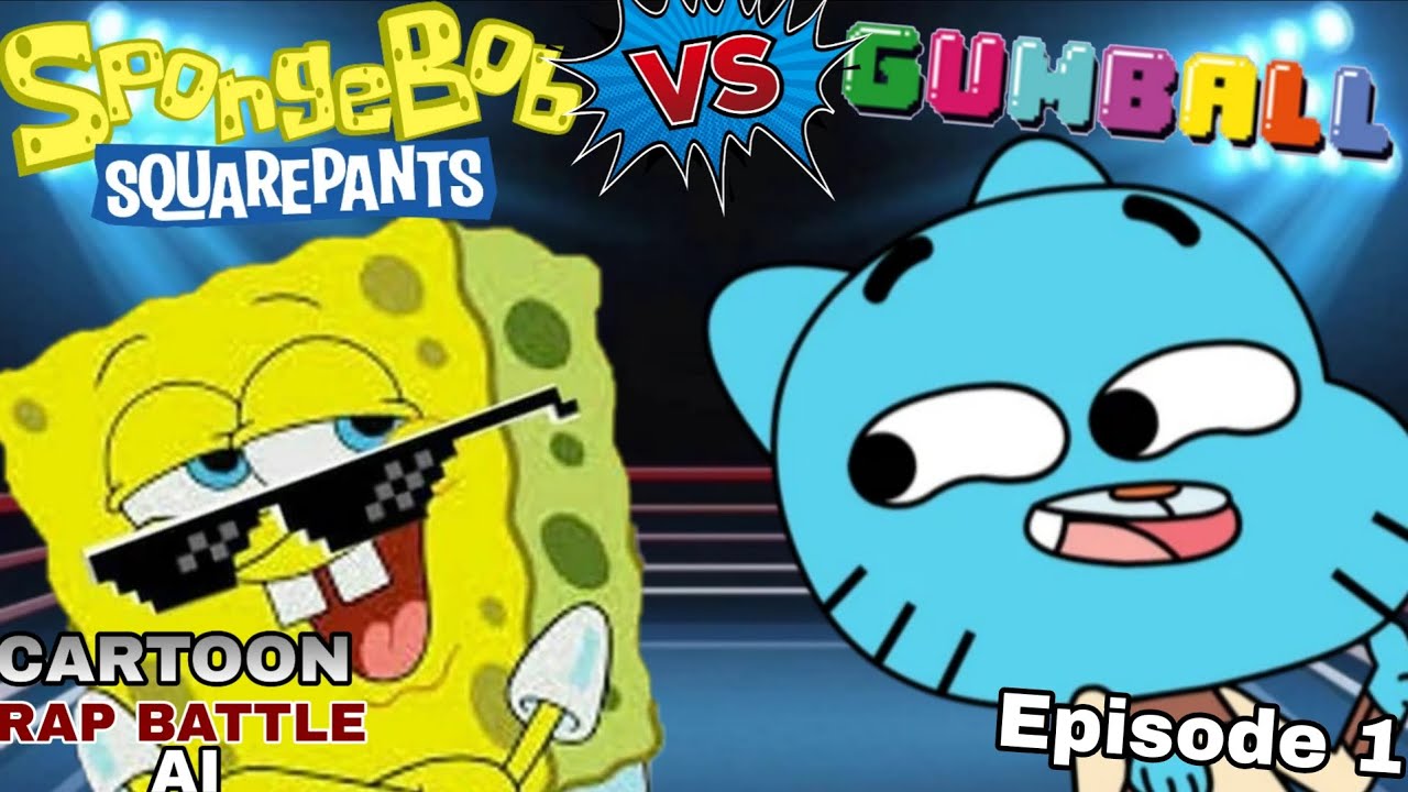 Cartoon rap battle AI episode 1: SpongeBob vs gumball
