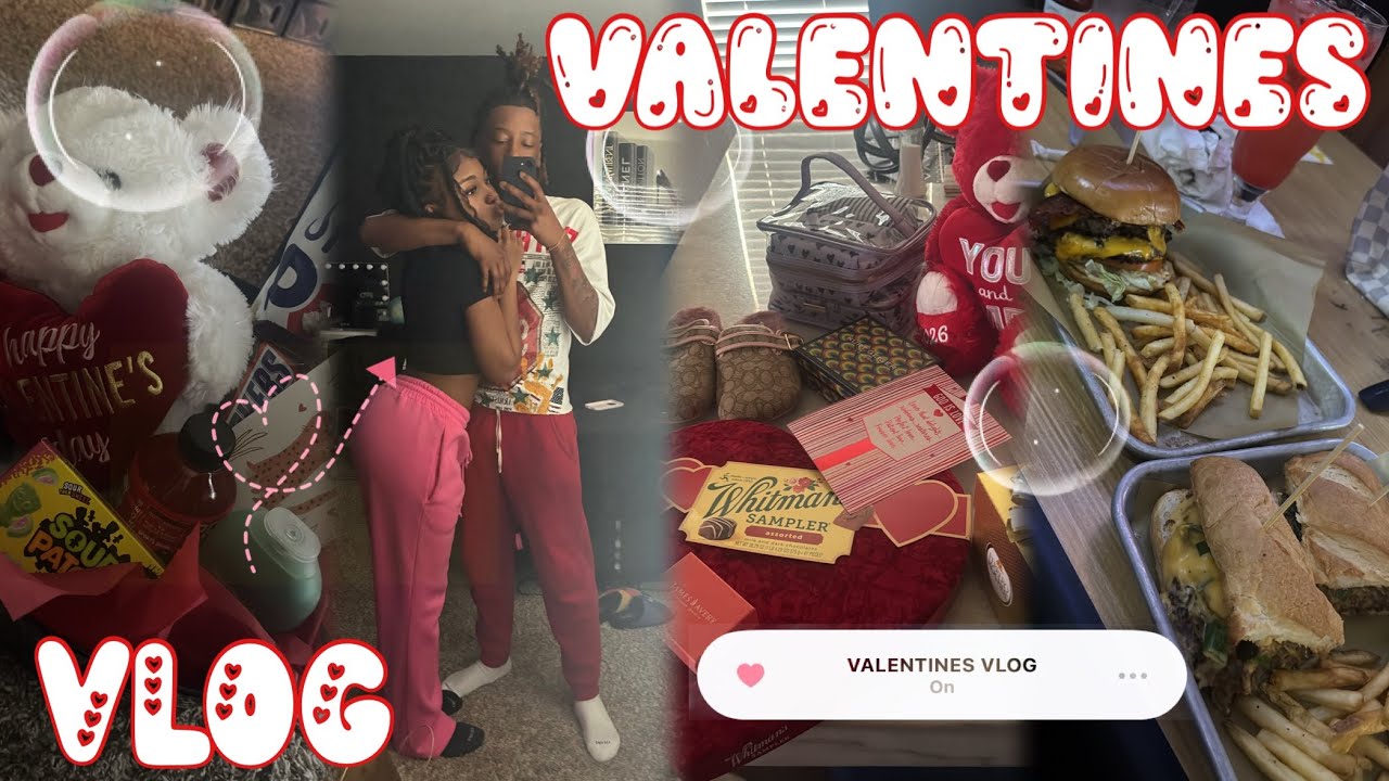 VLOG🫧: SPEND VALENTINES WITH ME| opening gifts, eating, my boo, etc