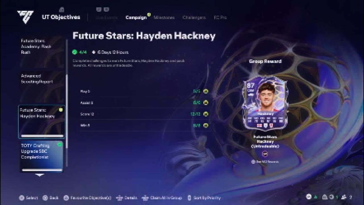 Claiming the Future Stars Hayden Hackney Objective in FC 25