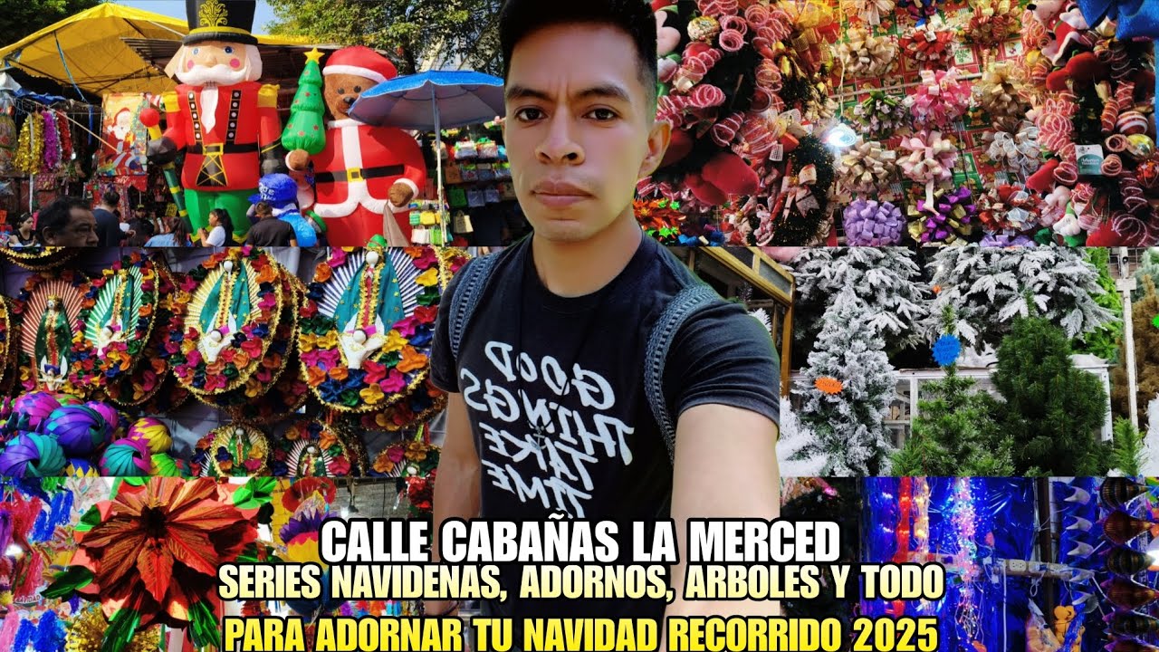 ARBOLES NAVIDEÑOS, ADORNOS, SERIES DE LUZ INFLABLES Y MUCHOS ADORNOS NAVIDEÑOS EN LA MERCED CDMX 🥳🎄🎁