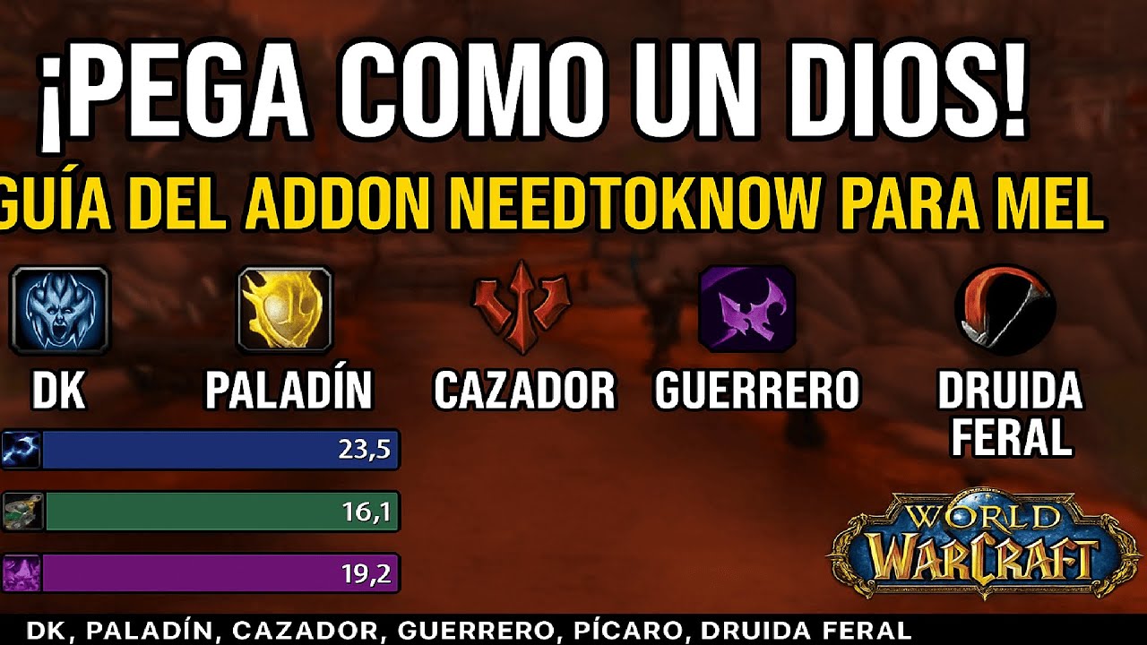&iexcl;PEGA COMO UN DIOS! Gu&iacute;a del Addon NeedToKnow para Melees | WoW
