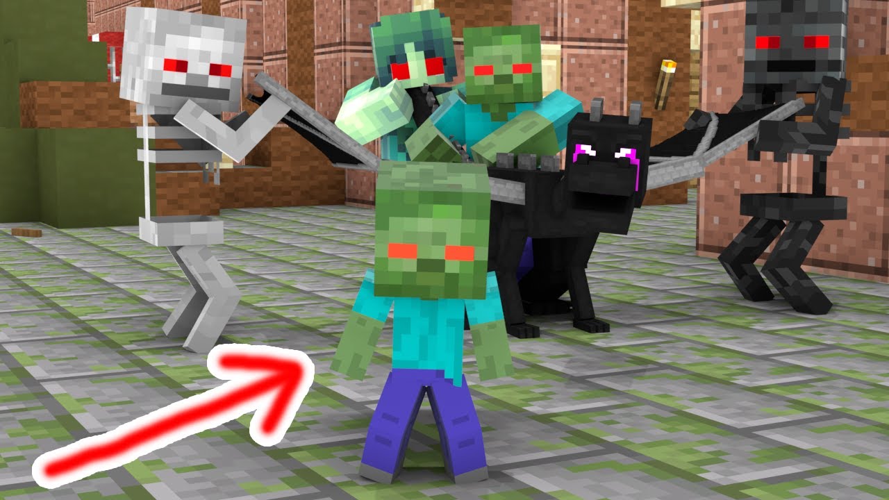 IS BABY ZOMBIE POISONED ? - Minecraft Animation