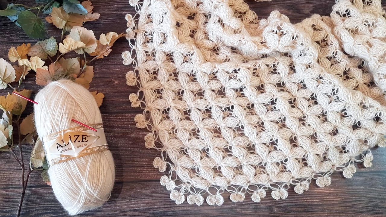 Вяжем бактус (шаль) 