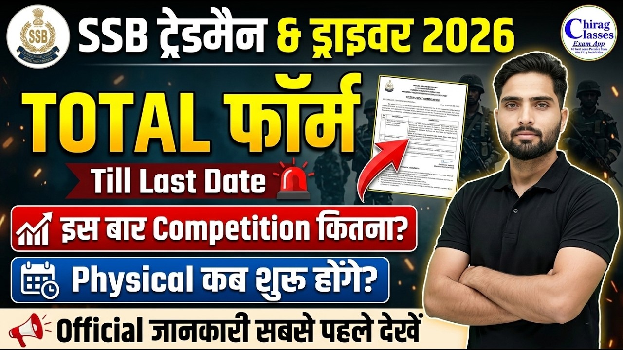 SSB Tradesman Total Form Fill Up 2026 | SSB Tradesman Physical Date 2026