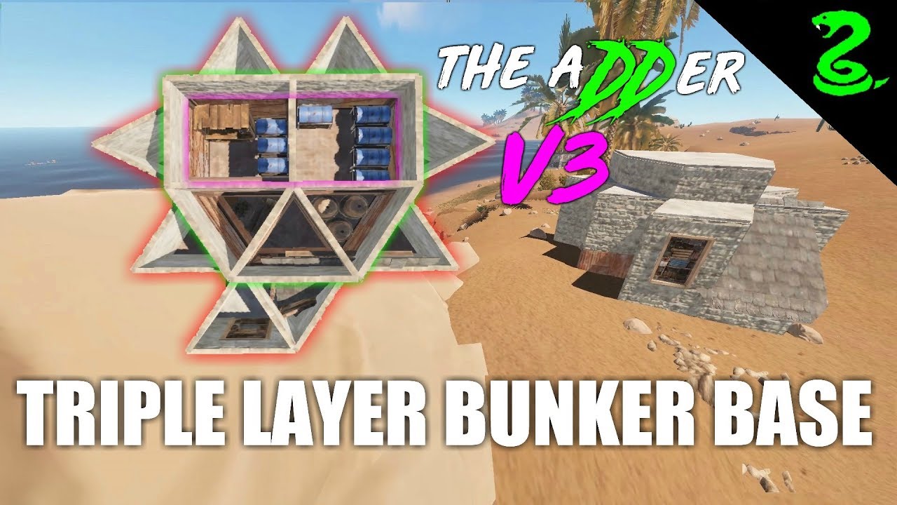 Rust Solo Base Design 2019 (Amazing Triple Layer Bunker Base)