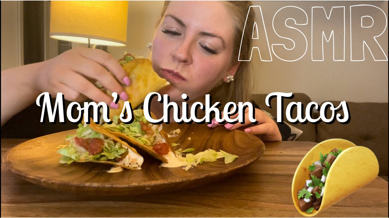 MOM&rsquo;S CHICKEN TACOS 🌮 ~ ASMR Mukbang Relaxing Eating Sounds 먹방