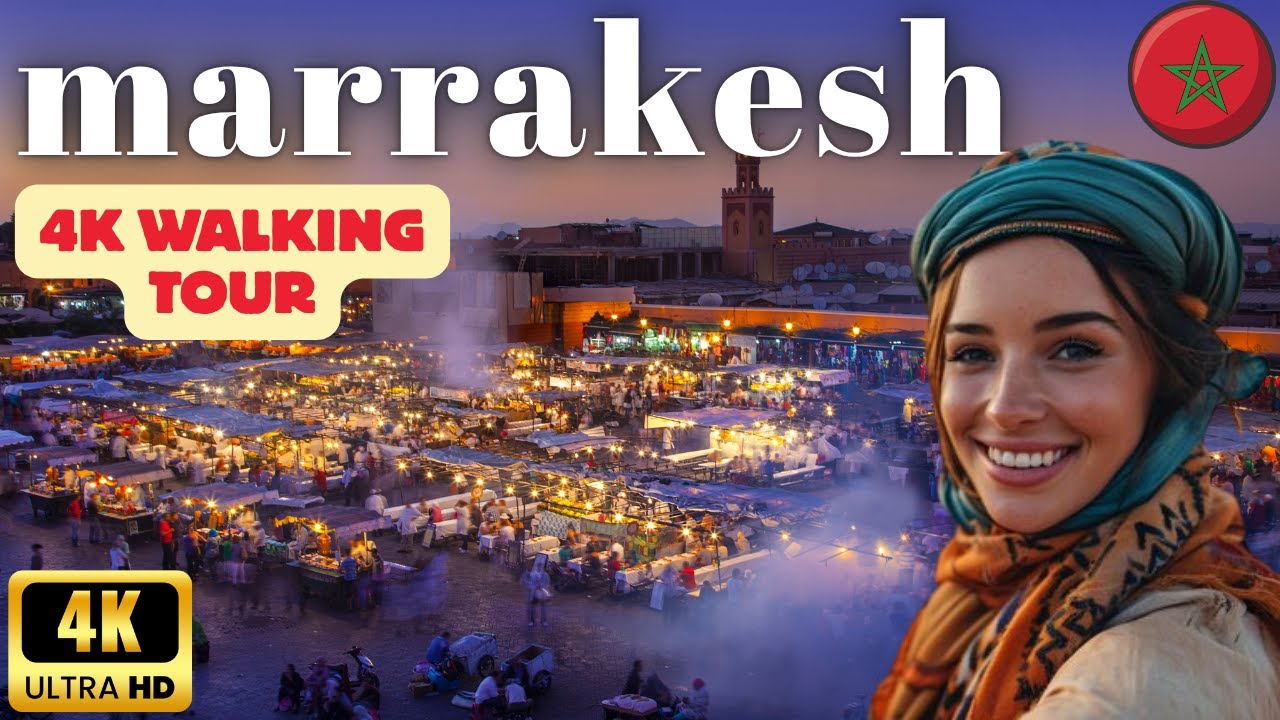 Marrakesh Walking Tour | Exploring the Vibrant Streets of Morocco in 4K