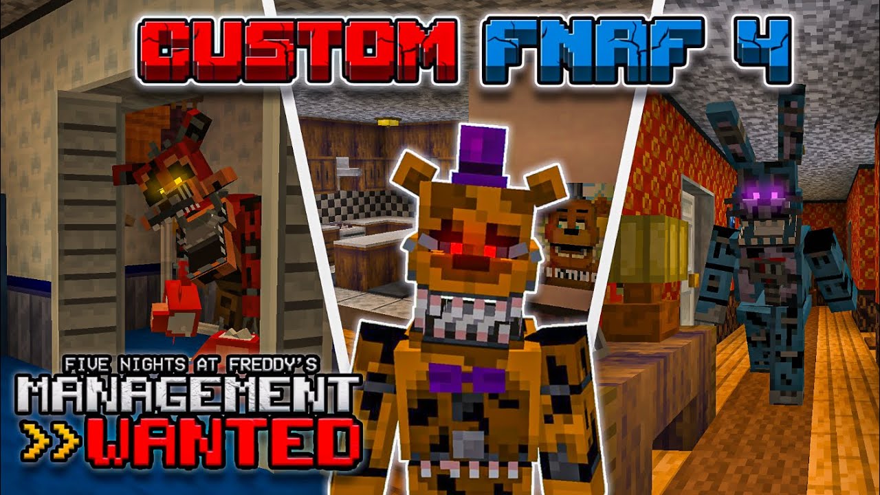CUSTOM FNAF 4 Minecraft Map Tour | Management Wanted Mod