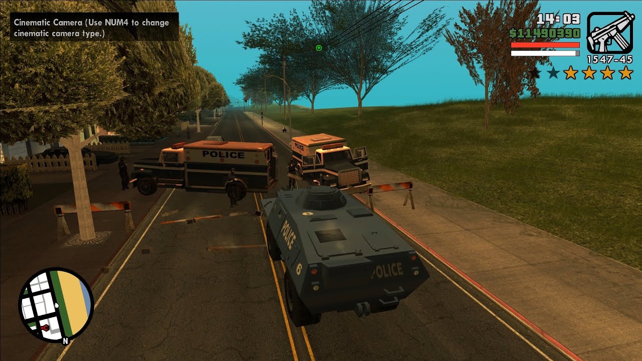 GTA San Andreas S.W.A.T Tank APC Rampage + 6 Star Wanted Level Escape