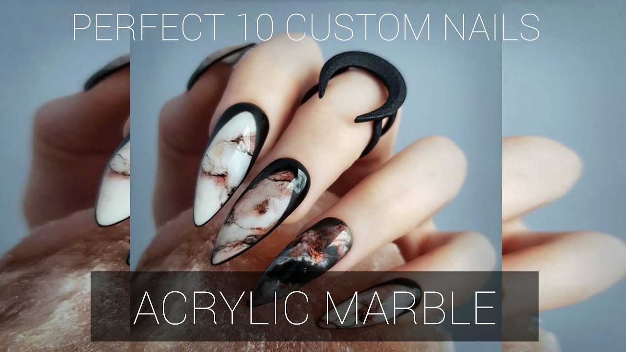 ACRYLIC MARBLE  TUTORIAL // PERFECT 10 CUSTOM NAILS