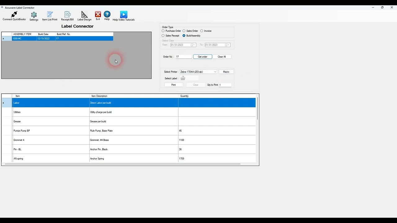 QuickBooks Build Assemblies