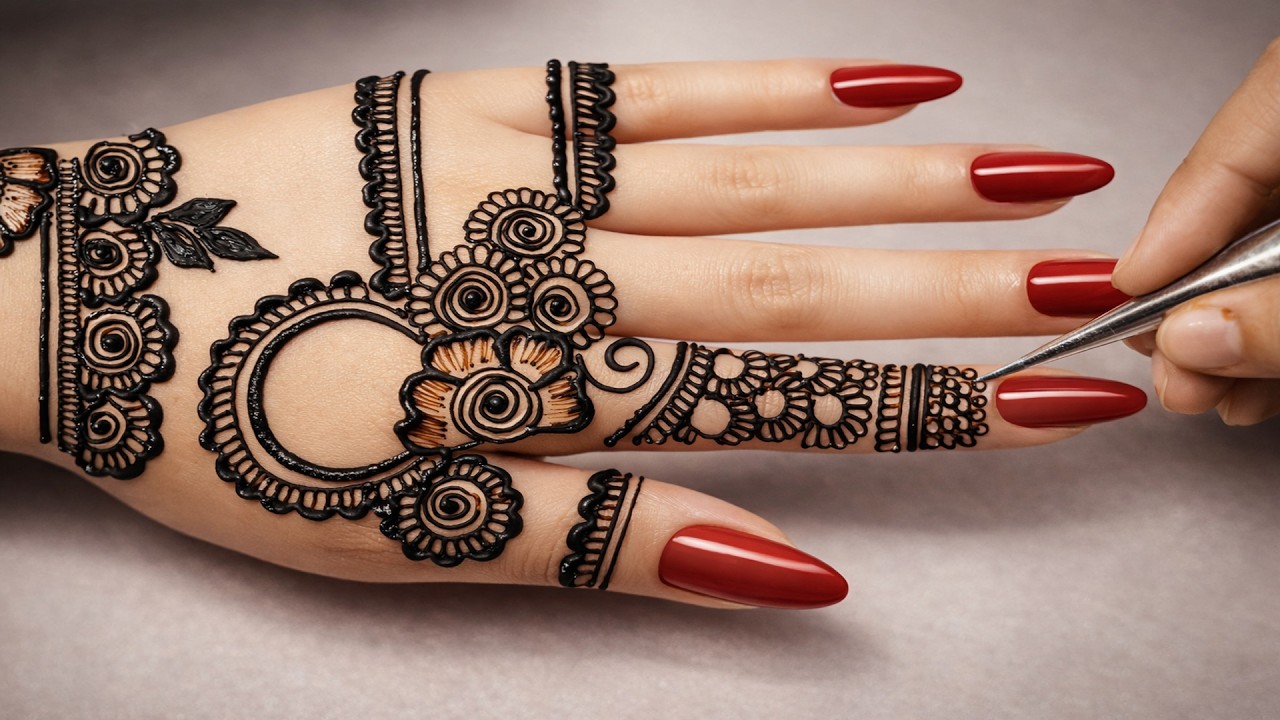 Unique style mehndi design | simple mehndi design for girls | Anisha mehndi magic