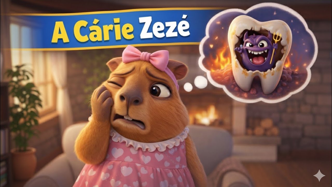 Música Infantil a Capivara e a Cárie Zezé 🦫🦷 | Canção Educativa | Escovar os Dentes | Helo Kids