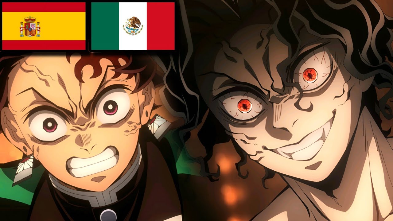 Caída a la Fortaleza Infinita | Comparación de Doblajes Castellano y Latino | Kimetsu no Yaiba