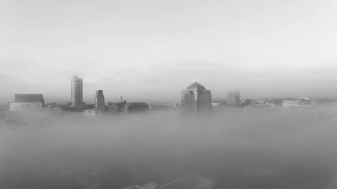Downtown Durham Fog Cityscape
