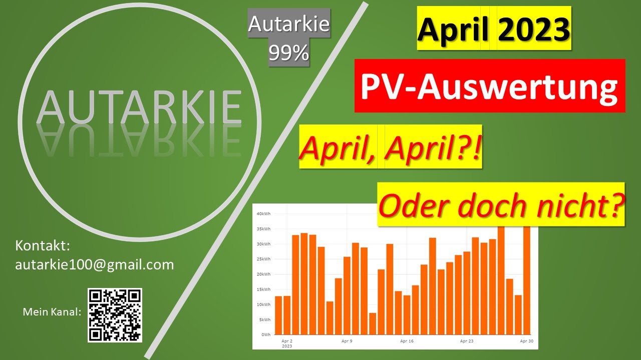 Photovoltaik Bilanz April 2023 - April, April?! - Autarkie - Folge 243