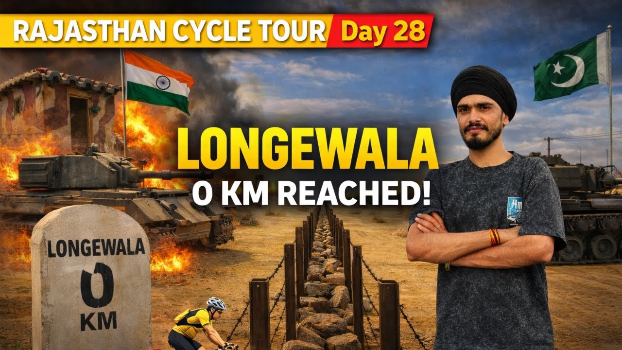 ਇੱਥੇ ਹੋਈ 1971 ਦੀ ਜੰਗ ||🇮🇳🇵🇰Longewala Border || DAY-￼28|| Rajathan Cycle Tour || Sandeep Da Safarnama