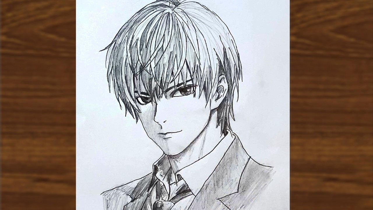 Light Yagami Pencil Sketch Portrait | Death Note Anime Character Drawing