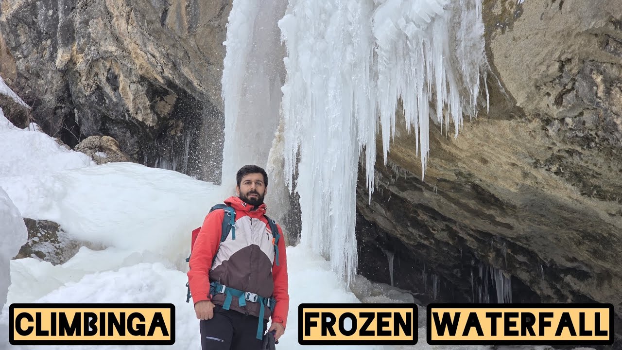 ❄️ Winter Climb in Heavy Snow to a Frozen Waterfall | A Breathtaking Challenge!