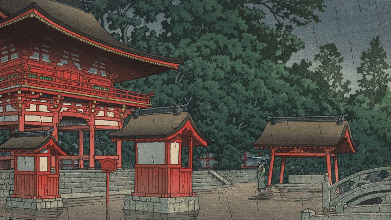 Japanese Relaxing Music | Shakuhachi w/ Rain Sounds (Traditional-style)